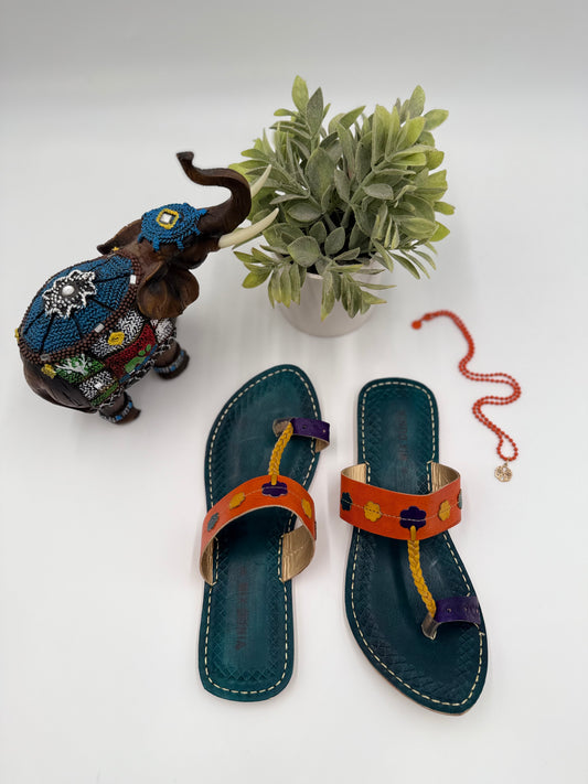 Handmade Leather Slipper 100% Authentic Leather for Women Indian/Pakistani Slides